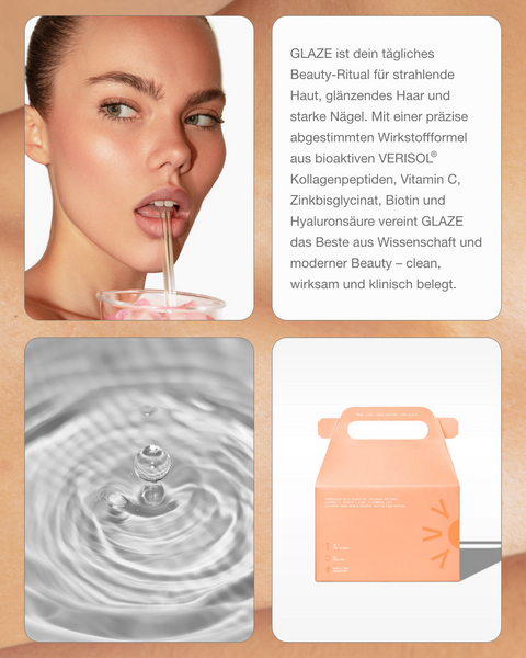 Vitamin C unterstützt Kollagenbildung der Haut Beauty Supplement YVY Glaze
