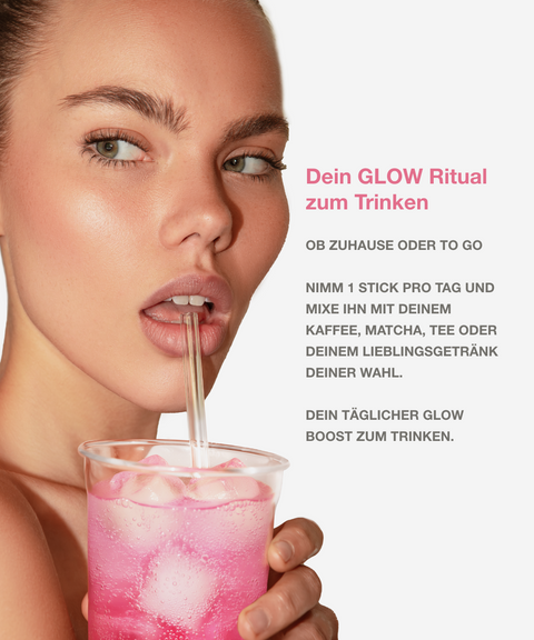 Kollagen Pulver zum Trinken für schöne Haut Haare Nägel tägliche Beauty Routine YVY Glaze
